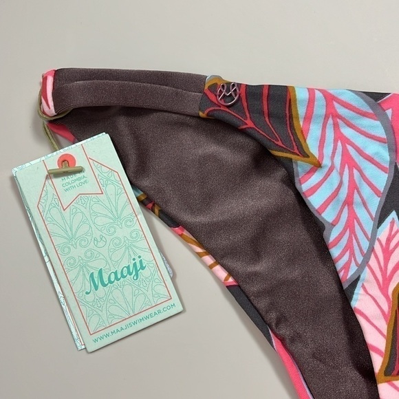 Maaji Reversible Split Strap Bikini Bottoms in Palm Tree Village - Picture 5 of 8